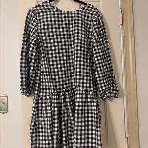 SHEIN Black and White Checkered Dress